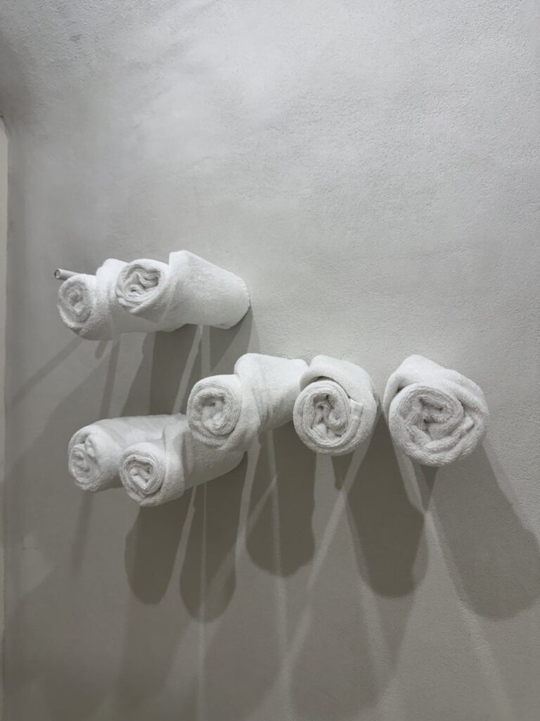 수움 욕실의 독특한 수건걸이