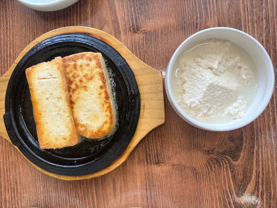 아이도 먹기 좋은 하얀 순두부와 들기름 두부구이